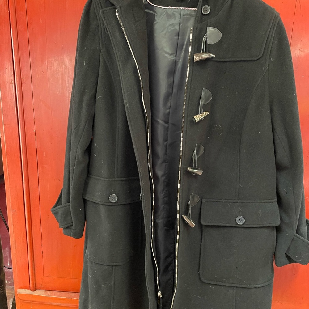 Woman’s Plus Size Lands End Black Toggle Winter Jacket Coat 22W Warm